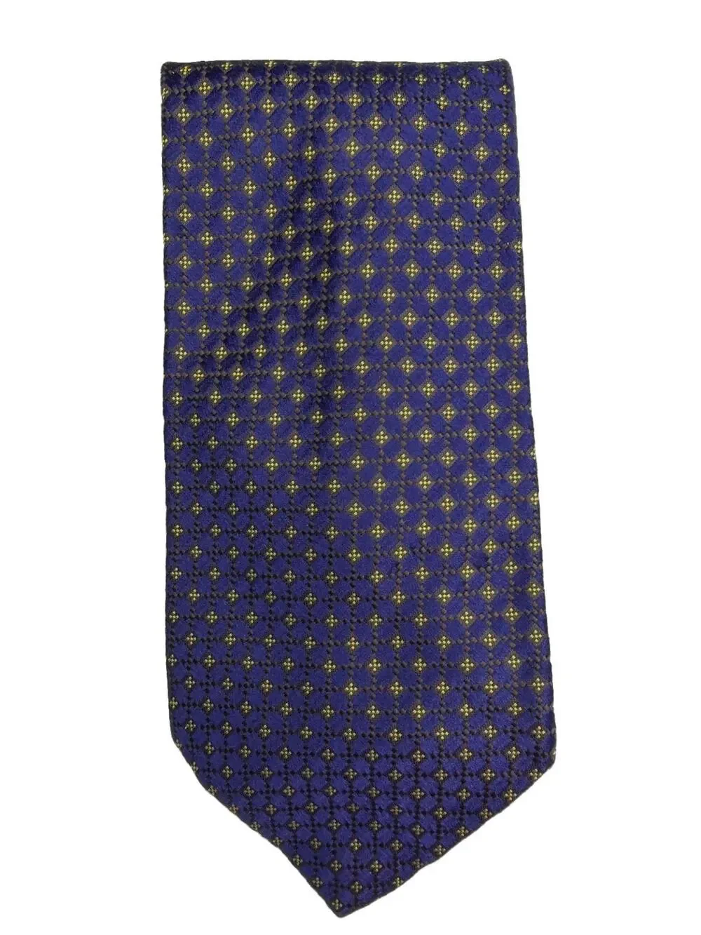 Kilgore Trout Italy Men's Tie Blue Gold Floral Silk Vintage Necktie
